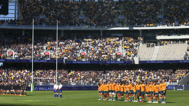 Perth’s Optus Stadium hosted a 2019 Bledisloe Cup Test.