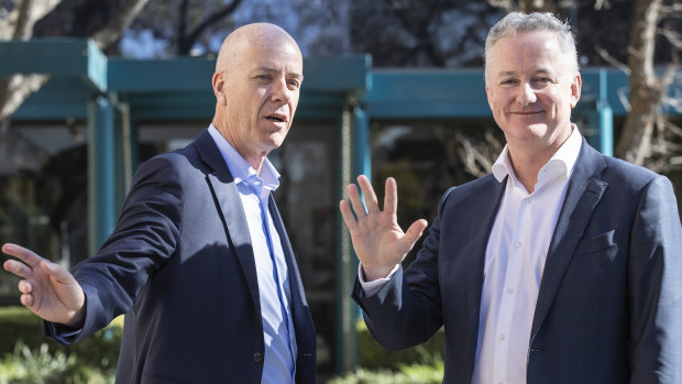 Fairfax Media chief executive Greg Hywood and Nine boss Hugh Marks announced plans for a merger on Thursday.