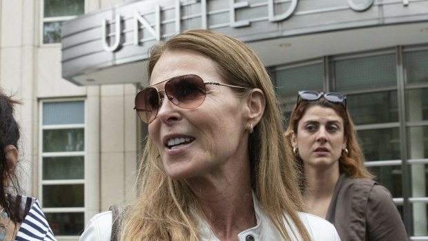 Catherine Oxenberg outside Brooklyn federal court in June.