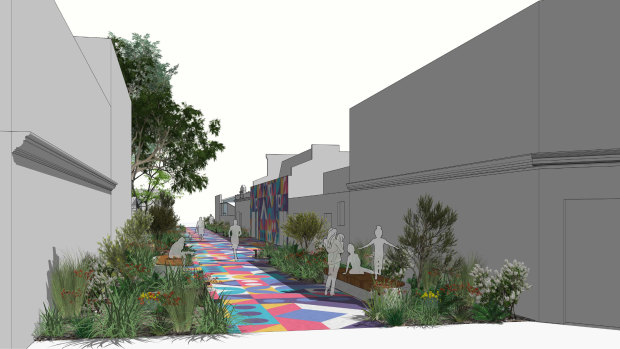 A render of the Palmer Street proposal, looking from Brunswick Street.