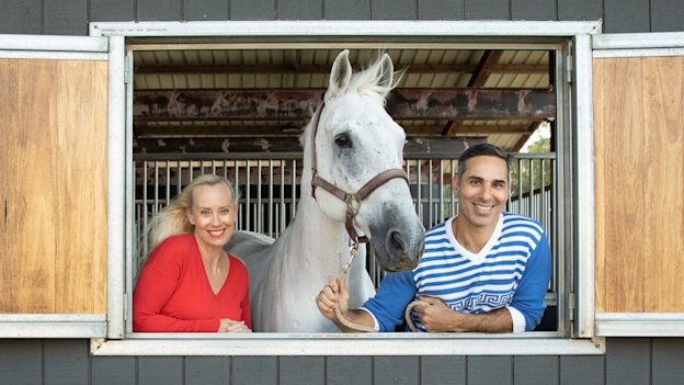 Alison Kubler and Michael Zavros with Bono, one of their horses: "Life is certainly not boring."