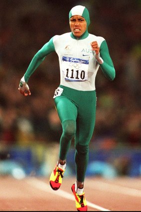 Cathy Freeman at the Sydney 2000 Olympic Games. 