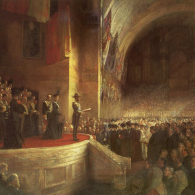 The Tom Roberts painting that captures the Duke of Cornwall and York (later King George V) opening Federal Parliament.