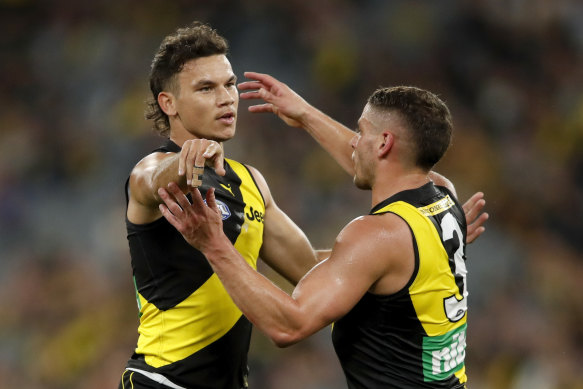 Daniel Rioli (left) will have to change his game to get back in to the Richmond AFL side.