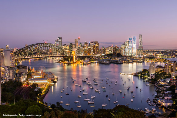 The $4 billion One Sydney Harbour project comprises three towers.