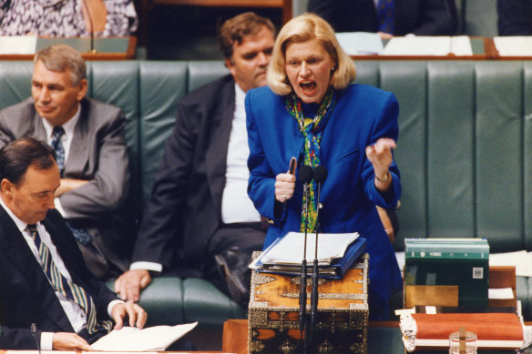 Sports Minister Ros Kelly fielded opposition queries into the " sports rorts" affair for weeks. February 20, 1994 