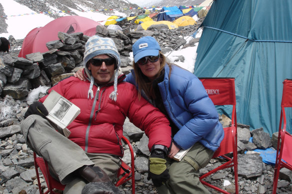 The couple at Mount Everest Base Camp.