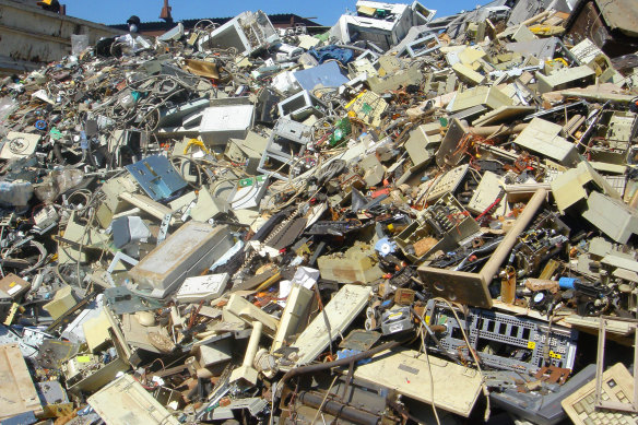 Almost all of the components in TVs and computers can be recycled, but almost none of them are.