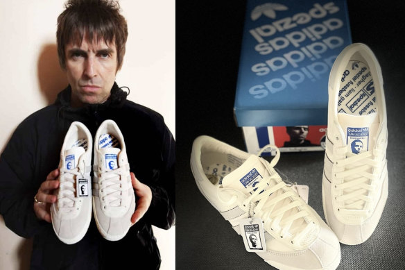 Walk this way. Darren Spiby’s collection of Oasis memorabilia includes rare Adidas Spezial trainers released by Liam Gallagher.