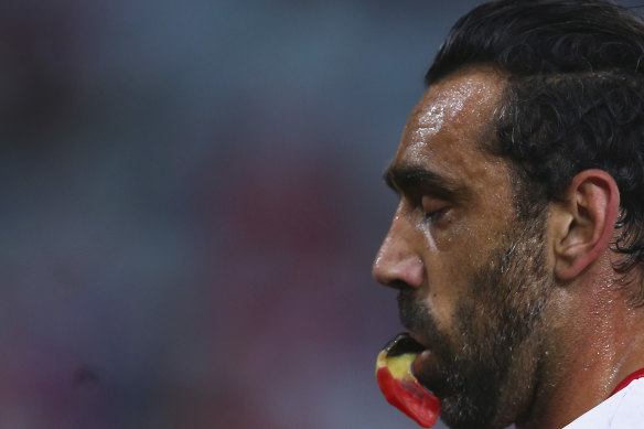 The way Adam Goodes left the game has been a major minus of McLachlan’s time in charge of the AFL,