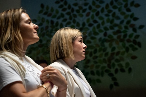 Victorian Opposition Leader Jess Wilson (right) at the event in Caulfield North.