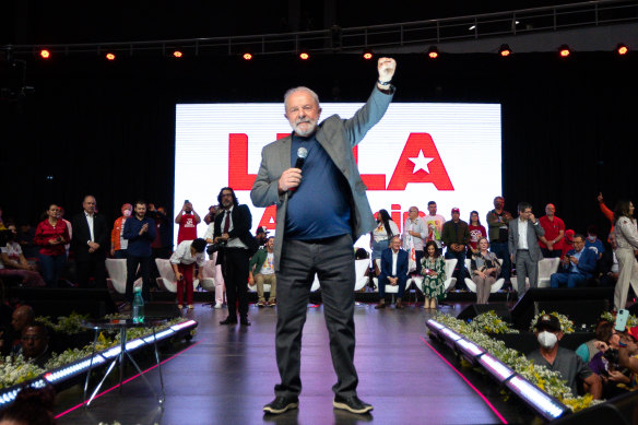 Brazilian former presidential and candidate Luis Inacio Lula Da Silva, of the Workers’ Party, during a campaign rally in Brasilia earlier this month.