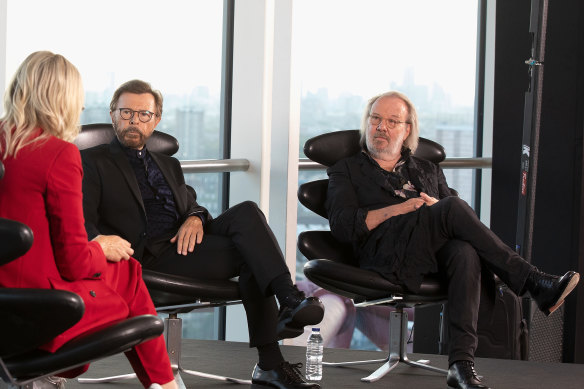 ABBA’s Björn Ulvaeus and Benny Andersson at the London launch of Voyage this week. 