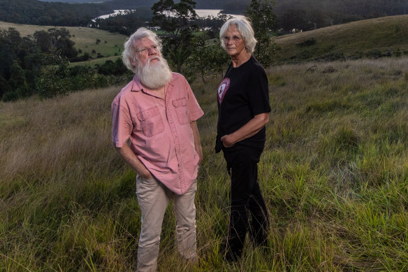 Bruce Pascoe and wife Lyn Harwood on their farm Yumburra, near Mallacoota in East Gippsland.