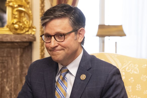 US Speaker of the House Mike Johnson during a meeting with Prime Minister Anthony Albanese in October.