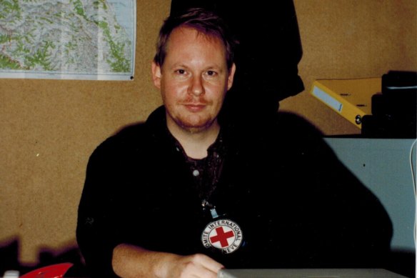 Christoph Hensch in Chechnya with the Australian Red Cross in 1996.