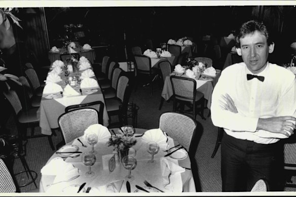 Danny in his restaurant in 1987. 
