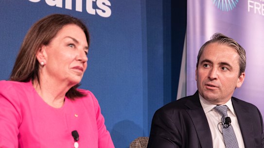 ABA chief executive Anna Bligh and CBA chief Matt Comyn.