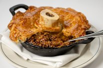 The beef, Guinness and marrow pie at the Builders Arms Hotel in Fitzroy.