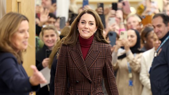 Catherine, Princess of Wales during a visit to The Royal Marsden Hospital in London on Tuesday.