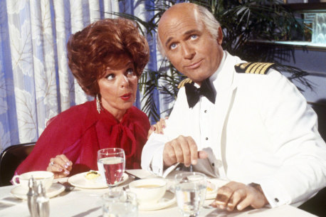 Captain Stubing mixed with all sorts at the Captain’s Table on the classic TV series The Love Boat.