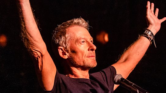 Richard Roxburgh as the charismatic pastor Cal Quinn who heads the fictional U Star megachurch in a scene from Prosper.