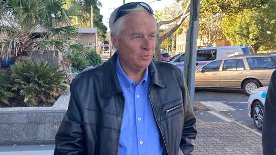 Retired Queensland police acting sergeant Brad Smart leaves Toowoomba Magistrates Court on Tuesday afternoon.