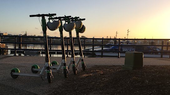 The RACQ has called on Lime “to ensure every scooter put out has a helmet attached”.