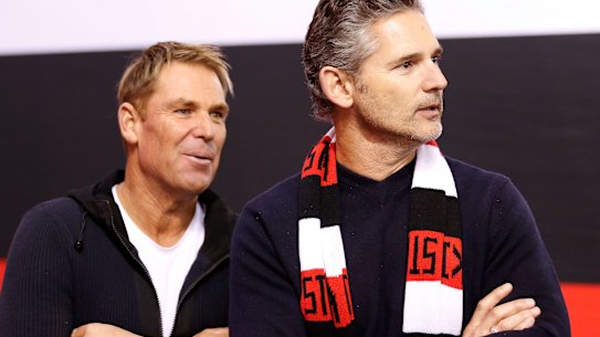 Shane Warne and Eric Bana.