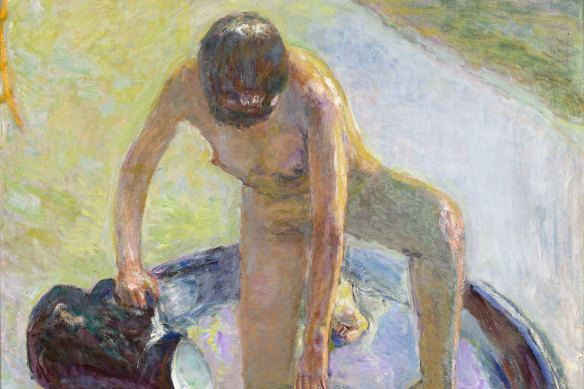 Pierre Bonnard, Nude crouching in a tub, 1918 (detail).