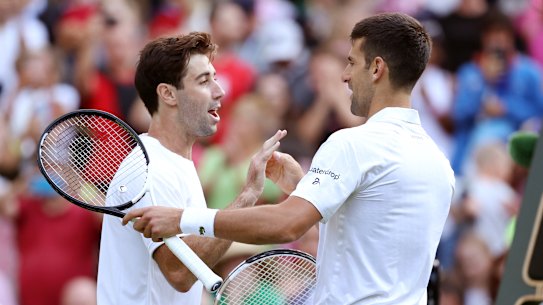 Jordan Thompson faced tennis legend Novak Djokovic at Wimbledon.