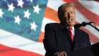 Former president Donald Trump speaks at a campaign rally in Ohio.
