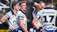 Cowboys captain Tom Dearden reacts during the Las Vegas defeat.