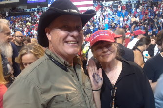 Will Hemingway and Linda Nix at the Trump Rally in Wilkes-Barre, Pennsylvania, August 2, 2018. 