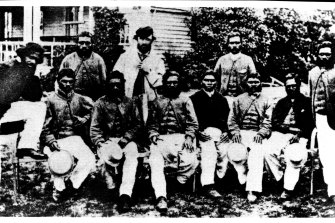 This Aboriginal group was taken in the 1860s and includes most of those who undertook the first tour of any Australian cricket side to England in 1867-1868.