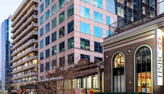 The 14-level office building at 2 Elizabeth Plaza, North Sydney is for sale.