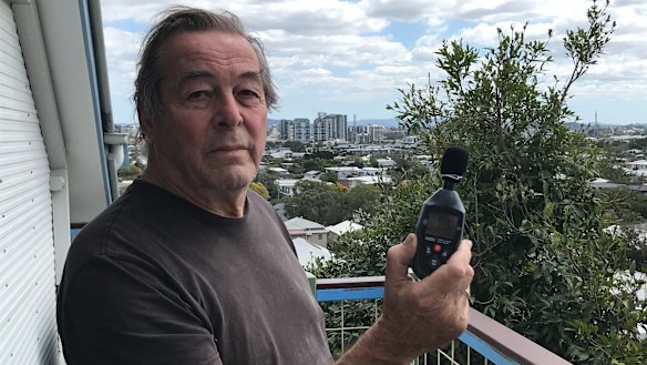 Balmoral resident Dr Sean Foley measured the noise from 117 flights directly over his home in August. 
