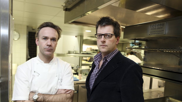 British TV personality William Sitwell (right) in BBC's Michelin Stars: The Madness of Perfection.