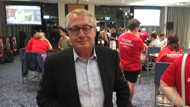 Wayne Swan at the Labor gathering in Inala, Brisbane, on election night.