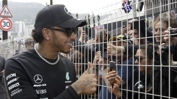 Lewis Hamilton briefly interacted with fans in Monaco, but isn't expected to do any press until the weekend.
