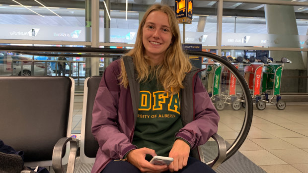 Erin Kubian, from Canada, has been stranded in Sydney due to the Sydney Airport delays.