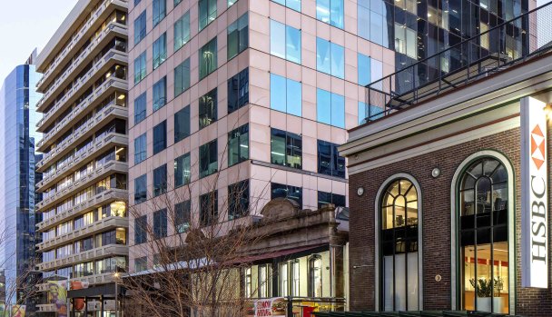 The 14-level office building at 2 Elizabeth Plaza, North Sydney is for sale.