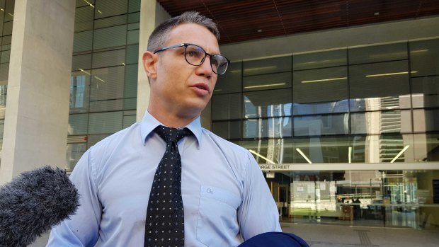 Michael Katsidis outside court in Brisbane after his sentencing. 