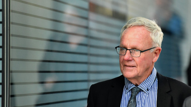 Graham Morant is seen leaving the Supreme Court in Brisbane during his 2018 trial.