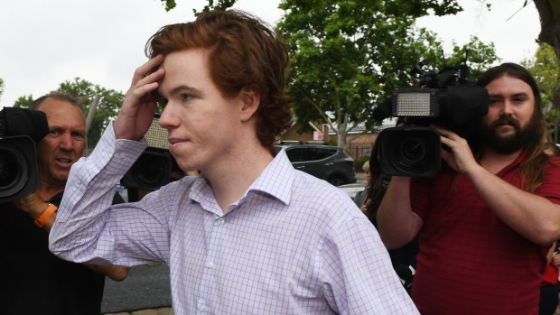 Luke Munday arrives at Camden Local Court on Thursday.