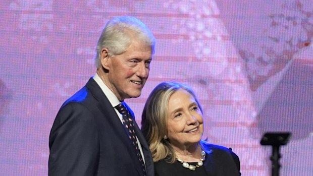 Former US president Bill Clinton and former secretary of state Hillary Clinton last year. 
