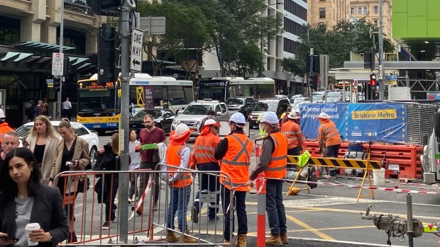 Roadworks spark delays in Brisbane during the morning commute.