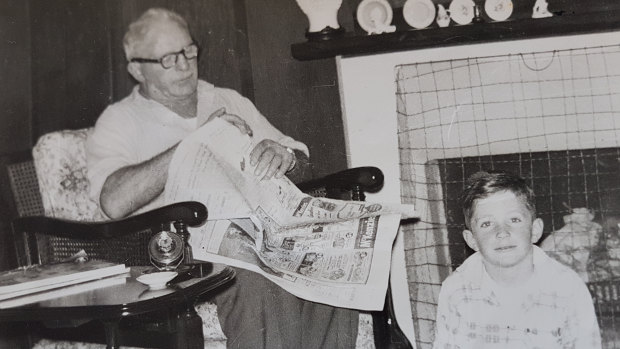 The author and his father at their home in Whenuapai, near Auckland, circa 1960.