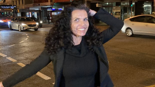 Suellen (Suzi) Jan Taylor leaves the Brisbane Magistrates Court a free woman on Thursday night.