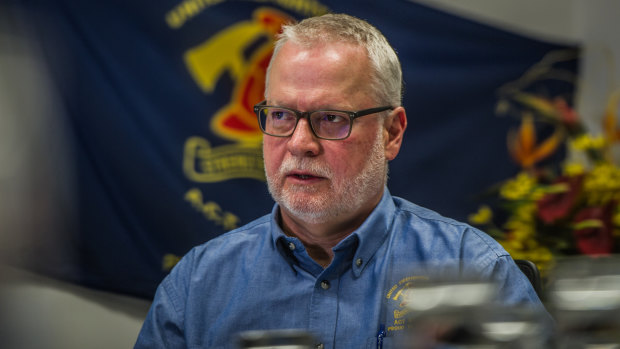 United Firefighters Union ACT branch secretary Greg McConville, who says the union suspects underpayments to firefighters totalling more than $1 million.